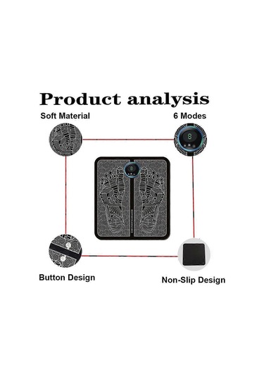 Ganzhoushop Transkutanöz Elektriksel Sinir Stimülatörü Ayak Masaj Matı 8 Mod Ve 19 Seviye İle Gergin Kasları Rahatlatın, Ağrının Geçici Olarak Giderilmesinde Kullanılabilir Uzaktan Kumanda Çok Renkli