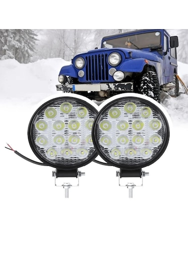 Point 2 Adet Off Road 14 Led 42 Watt Yuvarlak Traktör Tır Kamyon Tekne Sis Farı Çalışma Lambası 2 Adet