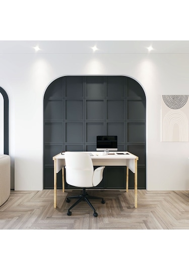 Zenith Çalışma Masası 120cm Beyaz Meşe