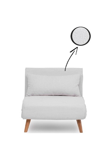 Folde 80 Tekli Yataklı Katlanır Koltuk Teddy Beyaz Beyaz