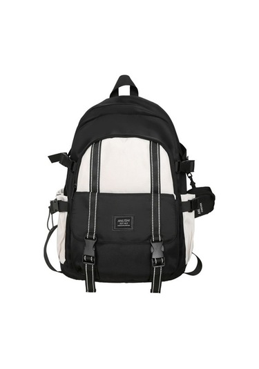 Erkek Ortaokul Lise Öğrencileri Ve Üniversite Öğrencileri Için Yeni Basit Büyük Kapasiteli Okul Çantası Ym3oyy Beyaz - Siyah