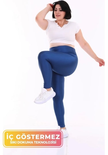 Enenstyle Fashıon Boutıque Yüksek Bel Toparlayıcı Sıkılaştırıcı Korse Push Up Özellikli İthal Dalgıç Tayt Mavi