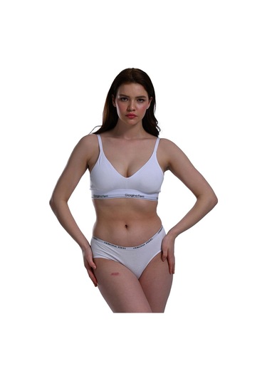 Likralı 6'lı Kutu Premium Günlük Kullanıma Uygun Bato Külot Amelıa G-008 F Beyaz