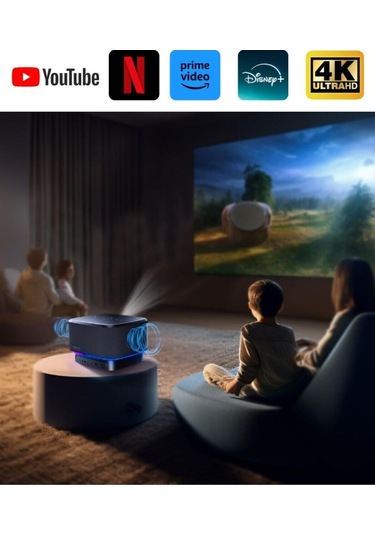 İphone-android Görüntü Aktarım Wi-fi 5gz Kablosuz 4k Desteği Otomatik Netleme Projeksiyon Cihazı-125000