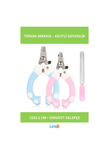 Kilitli Güvenlikli Kedi Köpek Tırnak Makası