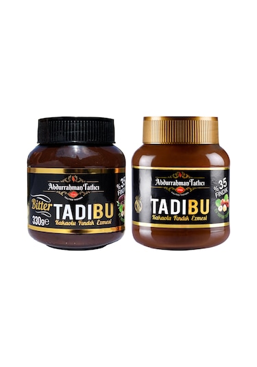 Abdurrahman Tatlıcı Tadıbu Bitterli Fındık Ezmesi + Kakaolu Fındık Ezmesi 2 x 330 G