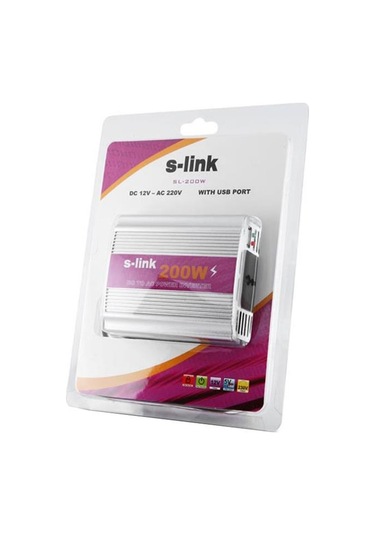 S-lınk Sl-200w 200w Dc12v-ac230v Çakmaktan Power Inverter-94573
