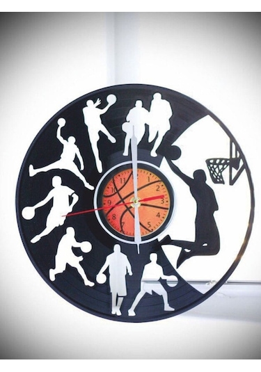 Basketbolcu Figürlü Duvar Saati Çok Renkli