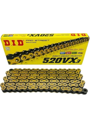 Did 520-116vx3 2018-2019 Ktm 790 Duke Uyumlu Zincir Vx3 Xring Gold Sarı Renk