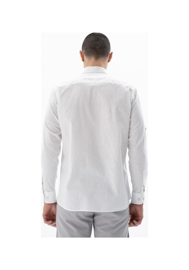 Arma Erkek Uzun Kollu Regular Fit Keten Gömlek Y25485117101 Beyaz