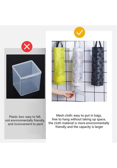 Plastik Poşet Saklama Rafı, Mutfak İçin Duvar Monte Black