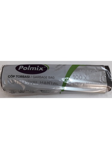 Polmix Endüstriyel Hantal Boy Çöp Torbası Siyah 10 Paket 100 x 150 CM