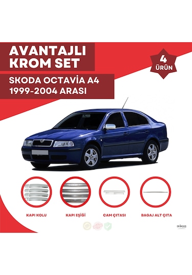 Skoda Octavia A4 Avantajlı Krom Set 1999-2004 Arası -4ürün- Pasla