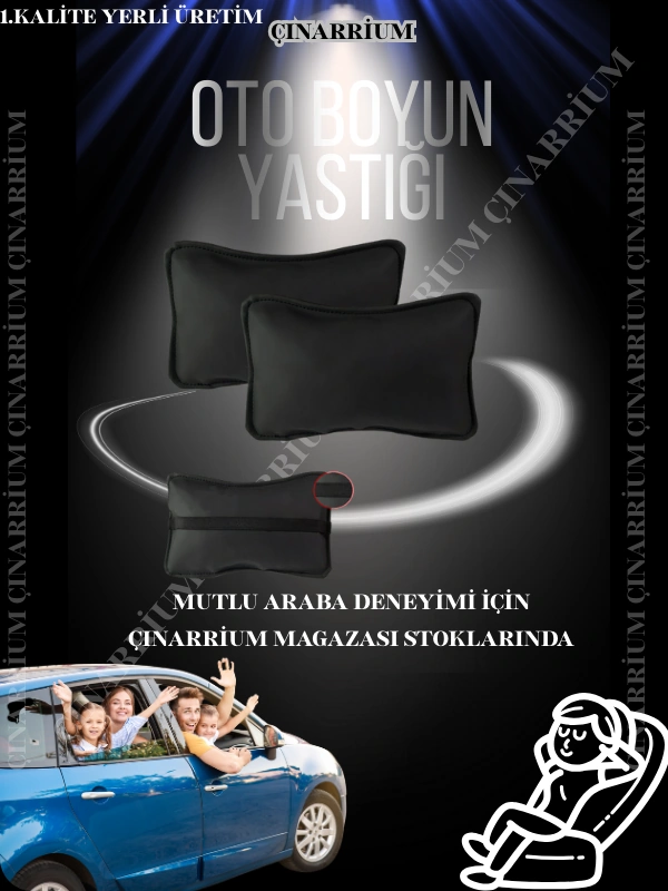 Peugeot 3008 2017 Ve Sonrası Oto Koltuk Düz Renk Boyun Yastığı 2 Adet