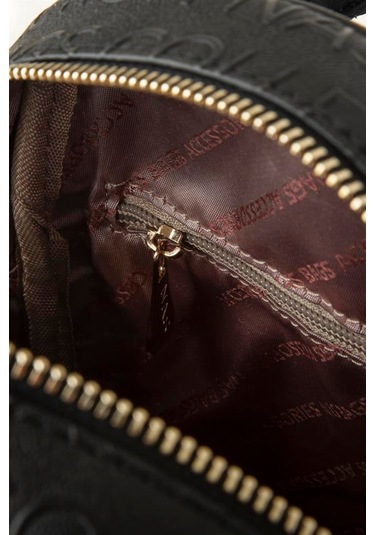 Nas Bag Kadın Sırt Çantası - Siyah Gofraj Siyah