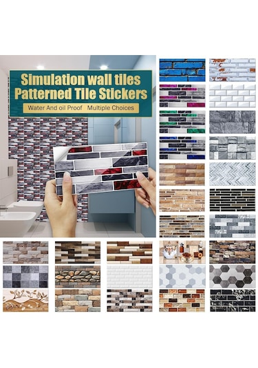 29 Stilleri Düz Mermer Kabartma Fayans Duvar Sticker Mutfak Yağı Geçirmez Banyo Su Geçirmez Kabuğu Ve Sopa Sert Kristal Duvar Kağıdı Mz-5-005 Diğer