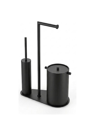 Kobos Nova Çöp Kovalı Yuvarlak Hareketli Wc Set Mat Siyah Kbw-907mb