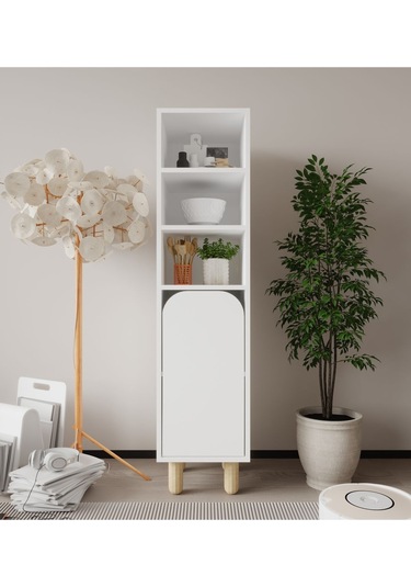 Parma 1 Kapaklı Mutfak Dolap, Kahve Köşesi, Çok Amaçlı Dolap Beyaz