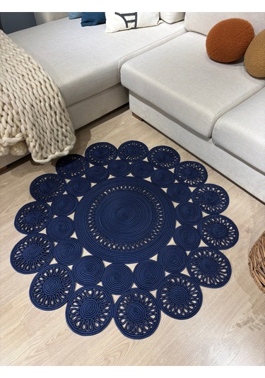 Marguerite Trikot Papatya Model Kilim Lacivert