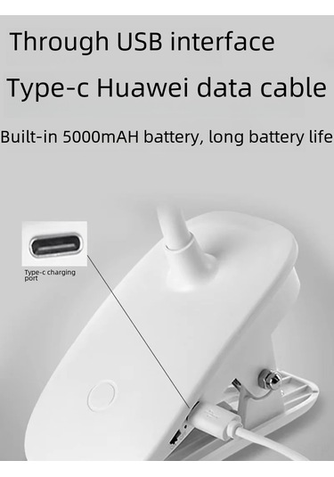 Yunboo Usb Type-c Led Göz Koruyucu Lambası - Çelik Ve Dikey Kullanim, Işık Ayarı, 1.5m Kablolu, Öğrenci/ev Odası/yatak Odası İçin Diğer