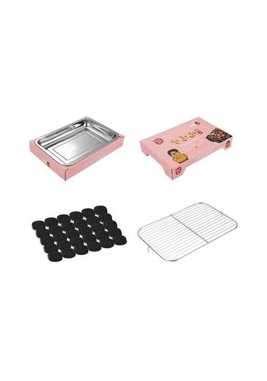 Wondernest Yıkama Ve Tek Sobası Paslanmaz Ocağı Mekan Kullanımlık Kraft Kamp Kağıt Izgara Seti Dış Çelik Barbekü 56067446 + Aksesuarlar Pembe