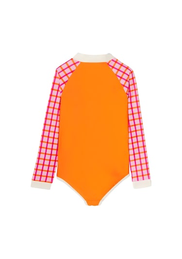 Kietla Uv Korumalı Kız Çocuk Mayosu Tartan Red Kırmızı