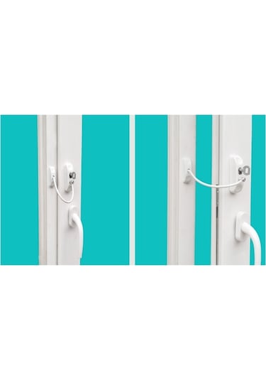 10 Adet Pvc Kapı Pimapen Kilidi Pencere Anahtarlı Halatlı Emniyet Beyaz