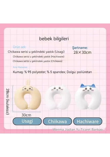 Karikatür Sevimli U-şekilli Yastık Boyun Desteği Servikal Yastık-