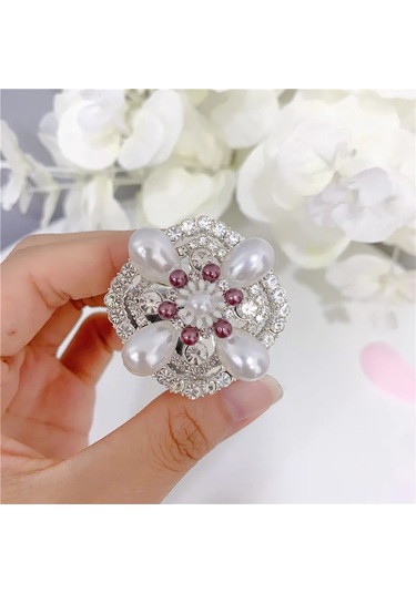 Goldenqian Lüks Elmas Inci Telefon Zil Tutucu Popüler Cep Telefonu Parmak Yüzük Katlanır Tutucu İphone Samsung Kavrama Montaj Braketi 13 13