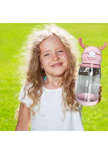Geyikli Çocuk Suluk Ve Matarası 500 Ml - Pembe