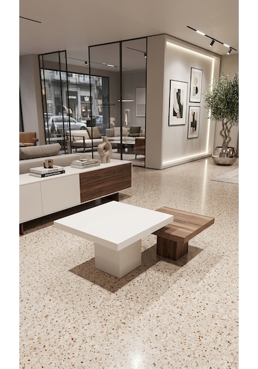 Most Marmoris %100 Mdf Orta Sehpa Set Evinize Teslim Aytaşı Ceviz