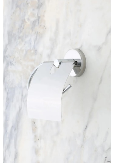 MultiStore Krom 5'li Banyo Aksesuar Seti Uzun Havluluk/Tuvalet Kağıtlığı/Bornoz Askısı/Sabunluk/Diş Fırçalık Gri