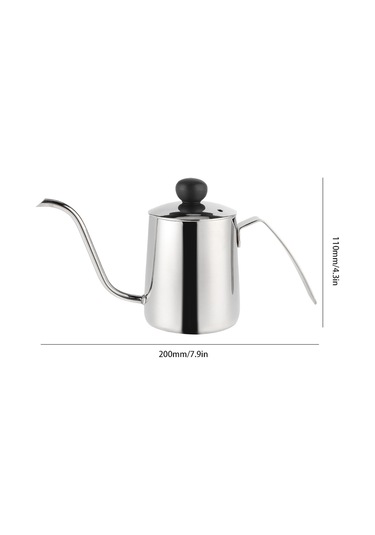 Manuel Demleme İçin Uzun Ağızlı Su Isıtıcısı, Ergonomik Saplı Paslanmaz Çelik Kahve Potu, Rahat Saplı Pour Over Kahve Potu Ve Diğer