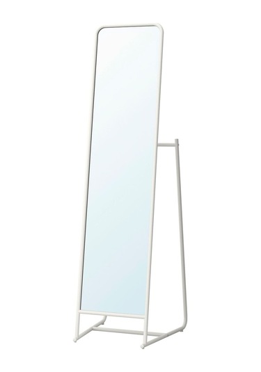 Ayaklı Boy Aynası, Beyaz, 48x160 Cm Beyaz