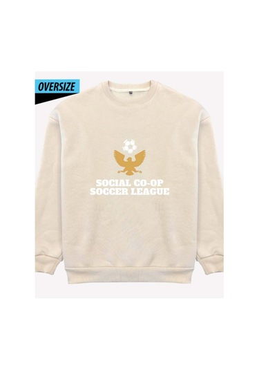 Game On Oversize Sweatshirt Bej