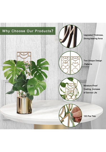 Ximistore9 Ahşap Bahçe Sarmaşık Desteği, 3 Parça İç-dış Mekan Bitki Dekorasyonu 300x132mm