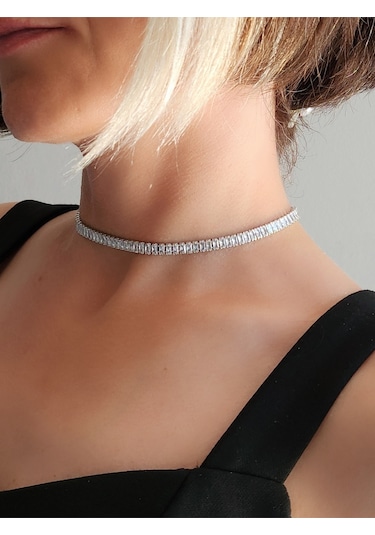 Su Yolu Baget Model Silver Gümüş Renkli Çelik Kolye Gümüş