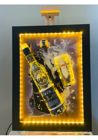 Led Işıklı Epoksi Tablo Beylerbeyi Rakı Şık Tasarım