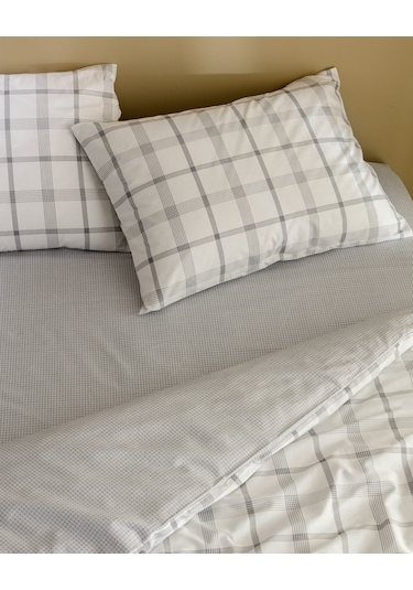 Madame Coco  Aluin King Size Ranforce Baskılı Nevresim Takımı Nt0000000312 Gri