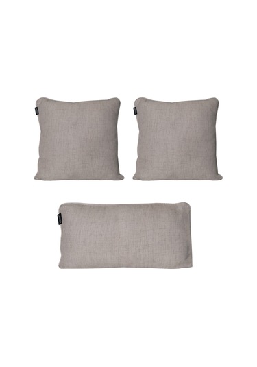 3'lü Özel Tasarım Fitilli Kırlent Kılıfı Bej-393