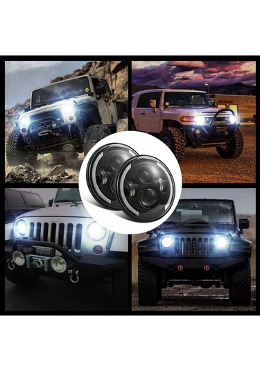 Suofeng 7" Evrensel Led Far H4-h13 Adaptörlü, 10000lm Parlaklık, Ip67 Su Geçirmez, Jeep Wrangler Ve Motosikletler İçin