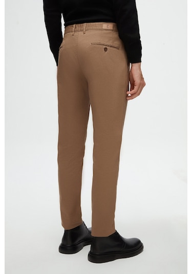 Twn Slim Fit Koyu Bej Armürlü Chino Pantolon 5ecc3s208232m Bej