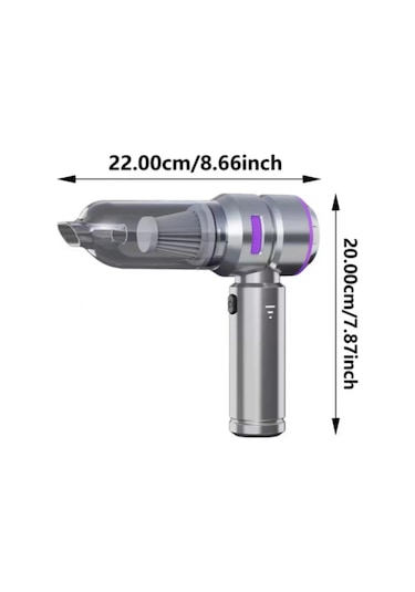 Leerfei Hl-121 Araç Süpürgesi 20000pa Yüksek Emiş Gücü, 6000mah Batarya,
