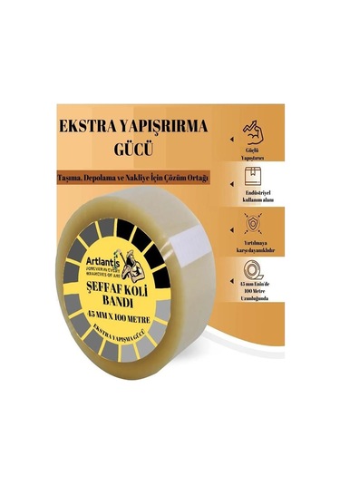 Koli Bant Kesicisi Ve Koli Bandı 100 Metre 3 Adet Kesme Aparatı Plastik Gövdeli Metal Kesme Uçlu Bant Kesme 3 Adet