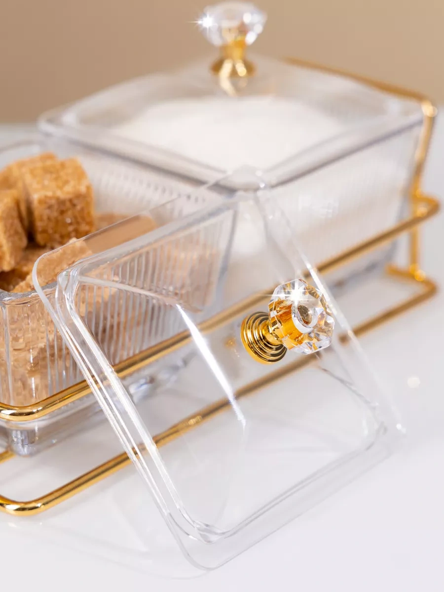 Homelabshop Kapaklı Cam Şekerlik Seti Stantlı 224107284 Beyaz