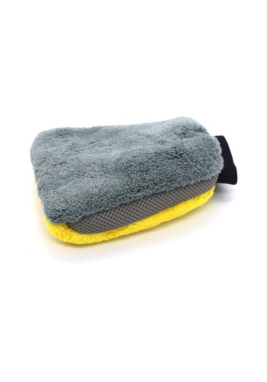 Jeemson Mikrofiber Araba Yıkama Eldiveni, Zımpara Yok Tam Temizlik, Suyu İyi Emici, Kaliteli İşçilik, 2 Adet Sarı-gri Set