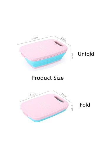 Dancemonkey 9'u 1 Arada Katlanır Plastik Ev Kesme Tahtası Pembe, Pratik Mutfak Yardımcısı Pembe