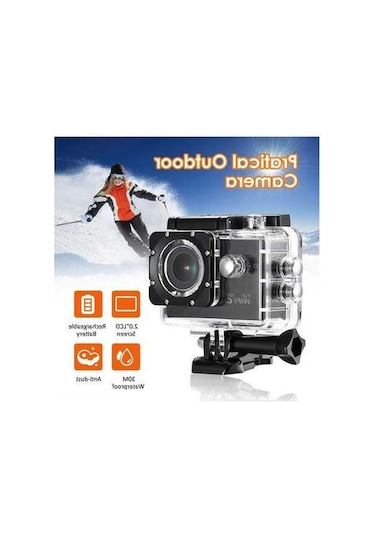 Besthome1 Siyah 1080p Mini Spor Kamera - 50m Su Geçirmez, 140 Geniş Açı Lensli, Dış Etkinlikler İçin Video Kaydedici Siyah Siyah