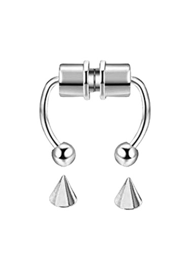 Suntek Paslanmaz Manyetik Yanlış Burun Gümüş-1-takım Gümüş - Mavi