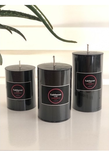 Tabsecret Candle Fruity Aromalı 3'Lü Mum Seti Siyah